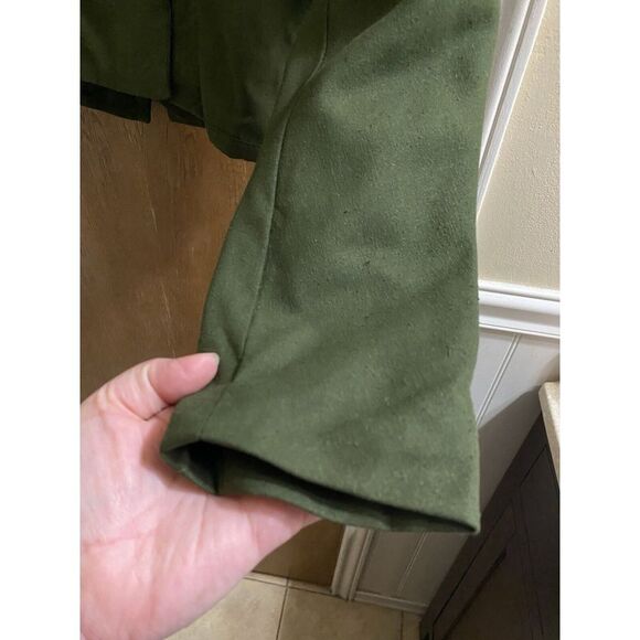Vintage Outback Red 80s Cropped Blazer Olive Double Breasted 100% Silk Size 10 - Picture 5 of 16